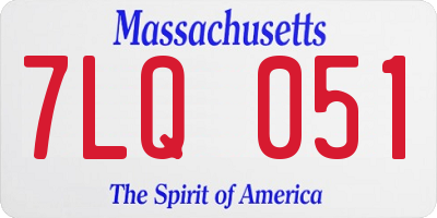 MA license plate 7LQ051