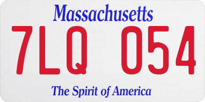 MA license plate 7LQ054