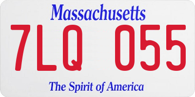 MA license plate 7LQ055