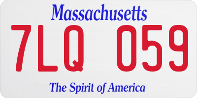 MA license plate 7LQ059