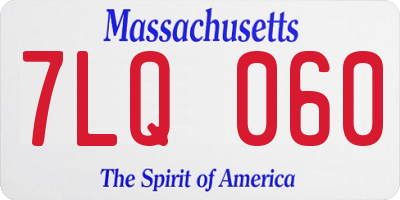 MA license plate 7LQ060