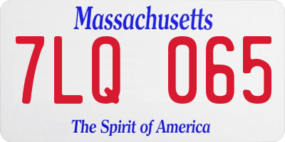 MA license plate 7LQ065