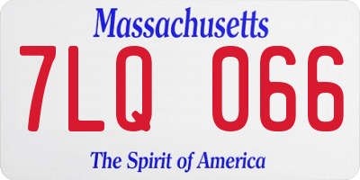 MA license plate 7LQ066