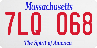 MA license plate 7LQ068
