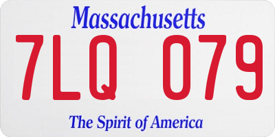 MA license plate 7LQ079