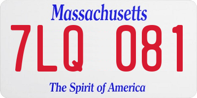 MA license plate 7LQ081