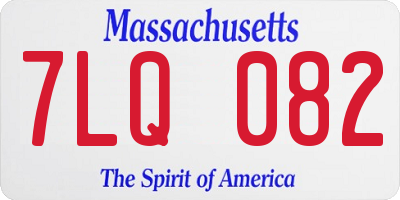 MA license plate 7LQ082