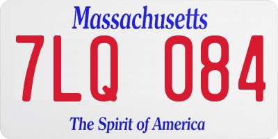 MA license plate 7LQ084