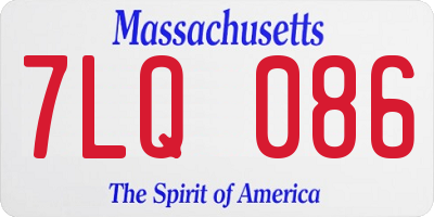 MA license plate 7LQ086