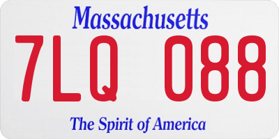 MA license plate 7LQ088