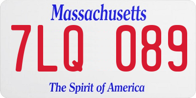 MA license plate 7LQ089
