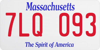 MA license plate 7LQ093