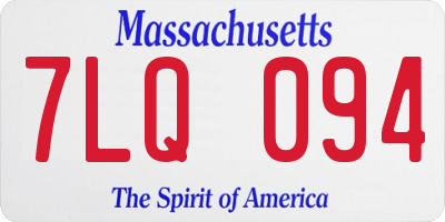 MA license plate 7LQ094