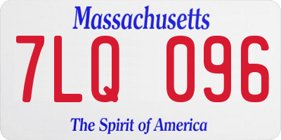 MA license plate 7LQ096