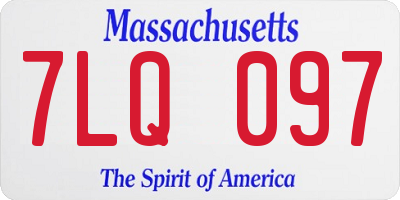 MA license plate 7LQ097
