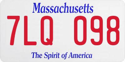 MA license plate 7LQ098