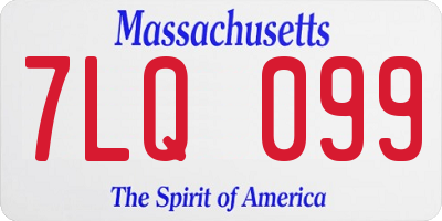 MA license plate 7LQ099