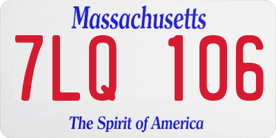 MA license plate 7LQ106