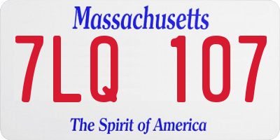 MA license plate 7LQ107