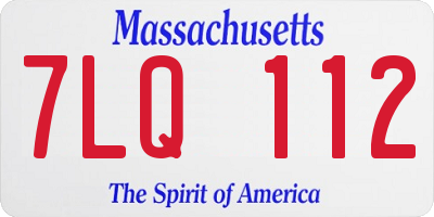MA license plate 7LQ112