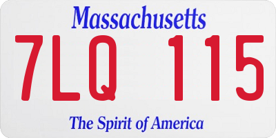 MA license plate 7LQ115