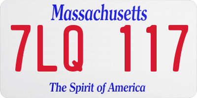 MA license plate 7LQ117