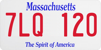 MA license plate 7LQ120