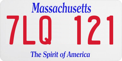 MA license plate 7LQ121