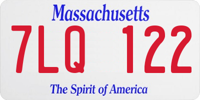 MA license plate 7LQ122