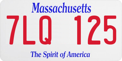 MA license plate 7LQ125
