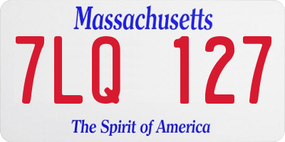 MA license plate 7LQ127