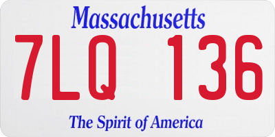 MA license plate 7LQ136