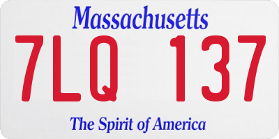 MA license plate 7LQ137