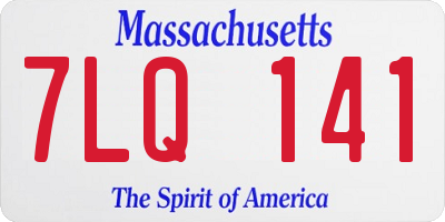 MA license plate 7LQ141