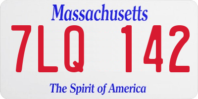 MA license plate 7LQ142
