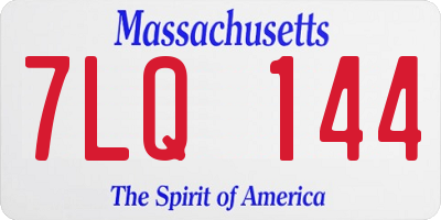 MA license plate 7LQ144