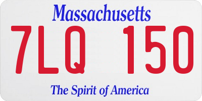MA license plate 7LQ150