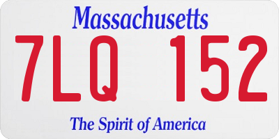 MA license plate 7LQ152