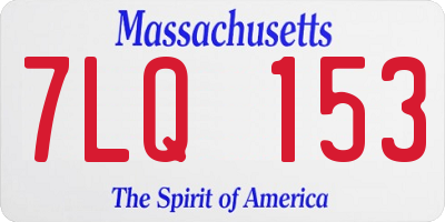 MA license plate 7LQ153
