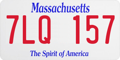 MA license plate 7LQ157