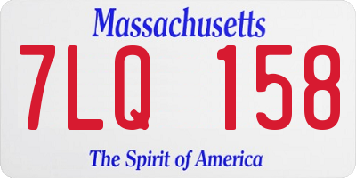 MA license plate 7LQ158