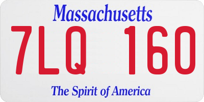 MA license plate 7LQ160