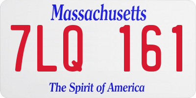 MA license plate 7LQ161