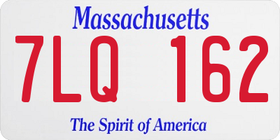 MA license plate 7LQ162