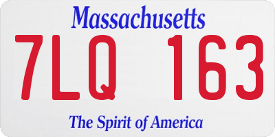 MA license plate 7LQ163