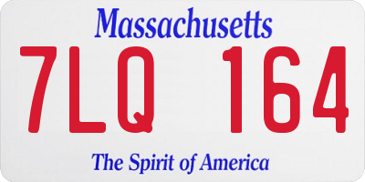 MA license plate 7LQ164