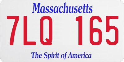 MA license plate 7LQ165