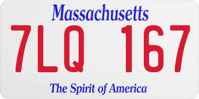 MA license plate 7LQ167