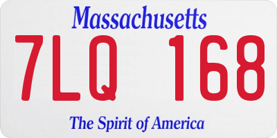 MA license plate 7LQ168