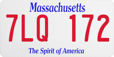 MA license plate 7LQ172